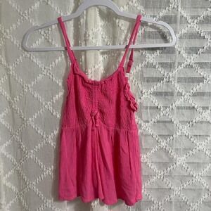 Pink babydoll top with ruffles